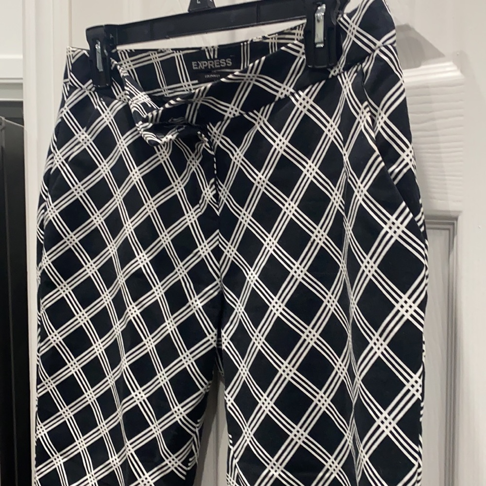 Express Ankle Patterned Work Pants - Picture 2 of 2